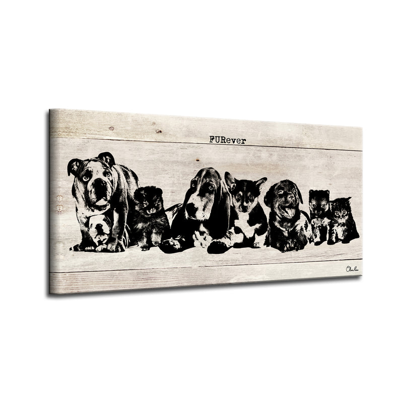 'FURever' Wrapped Canvas Animal Wall Art