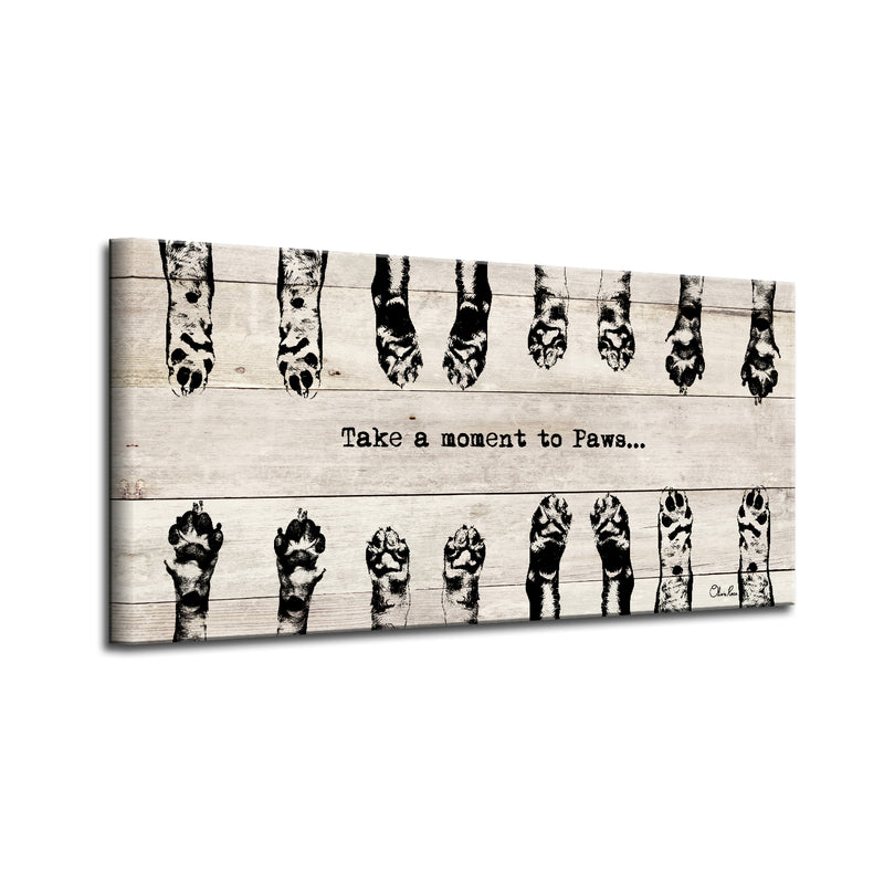 'Paws' Wrapped Canvas Animal Wall Art