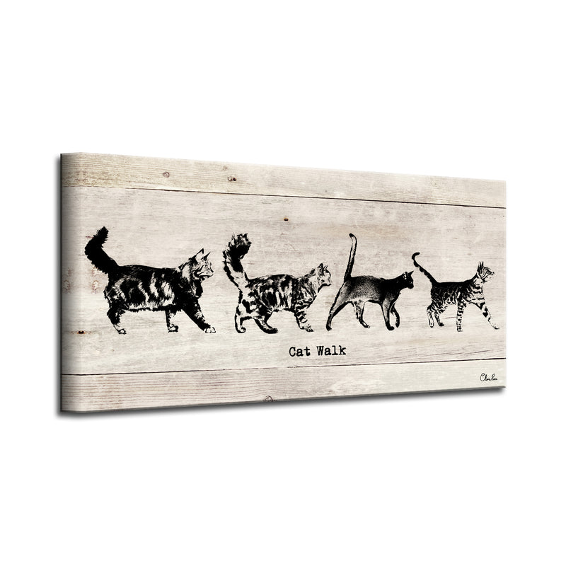 'Cat Walk' Wrapped Canvas Pet Wall Art
