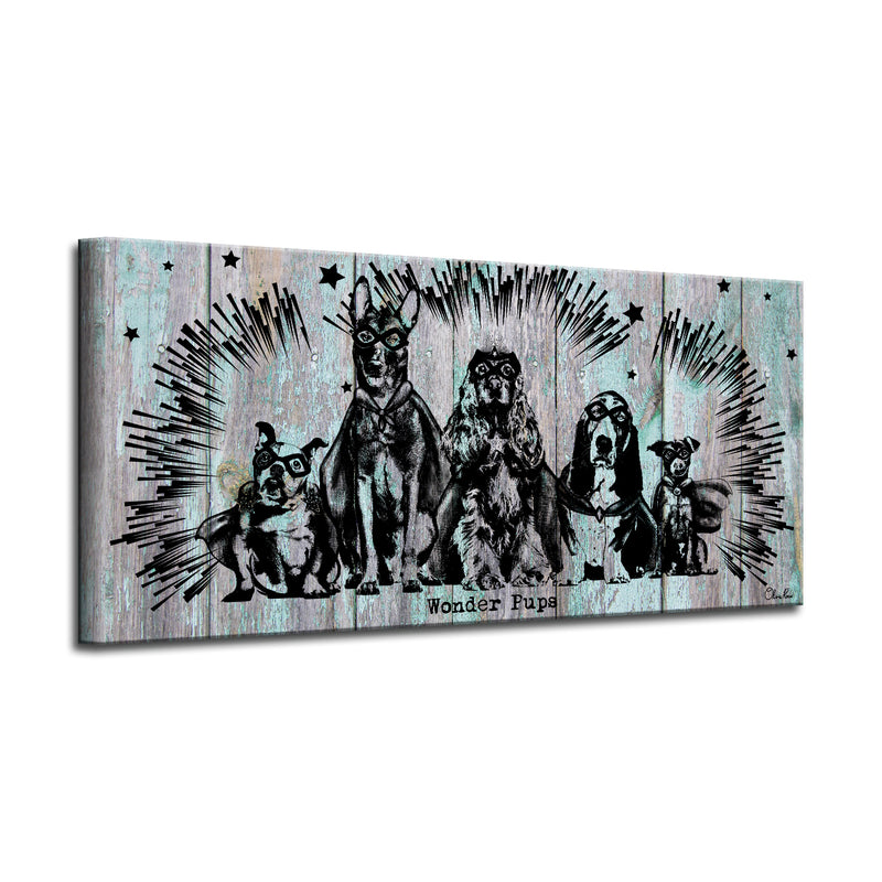'Wonder Pups' Wrapped Canvas Animal Wall Art