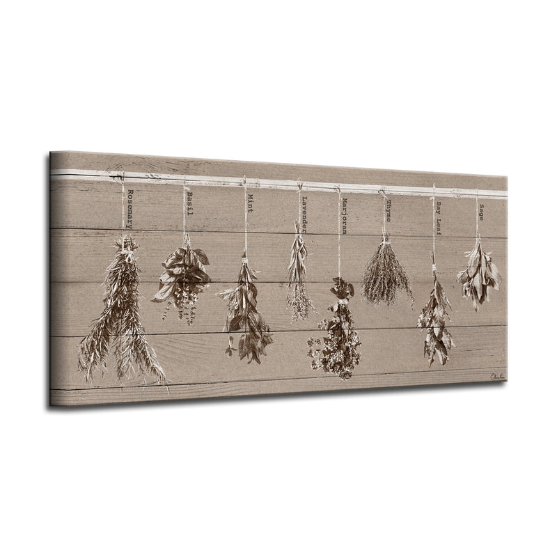 'Herbs' Wrapped Canvas Kitchen Wall Art