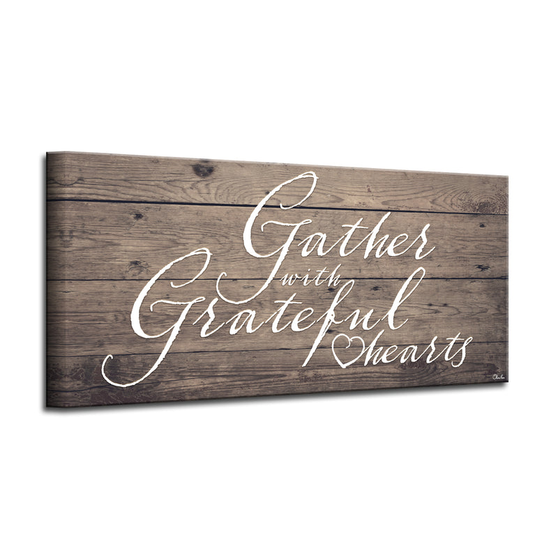 'Grateful Hearts' Wrapped Canvas Harvest Wall Art