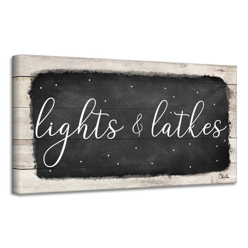 'Lights & Latkes I' Hanukkah Canvas Wall Art
