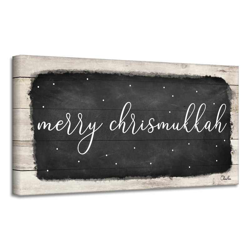 'Merry Chrismukkah' Hanukkah Canvas Wall Art