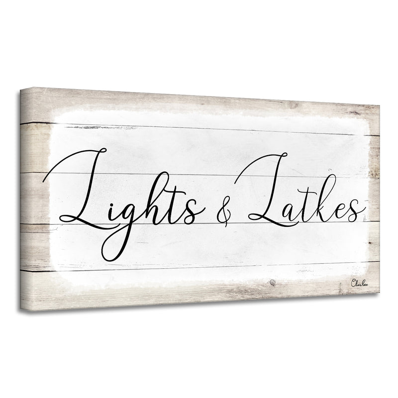 'Lights & Latkes II' Hanukkah Canvas Wall Art