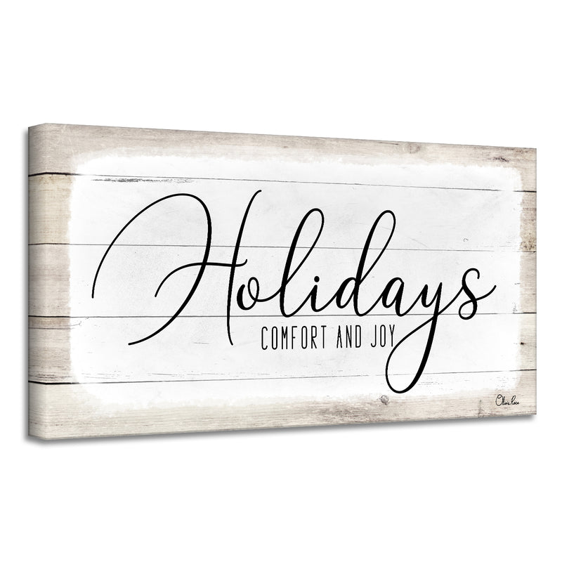 'Holidays' Christmas Canvas Wall Art