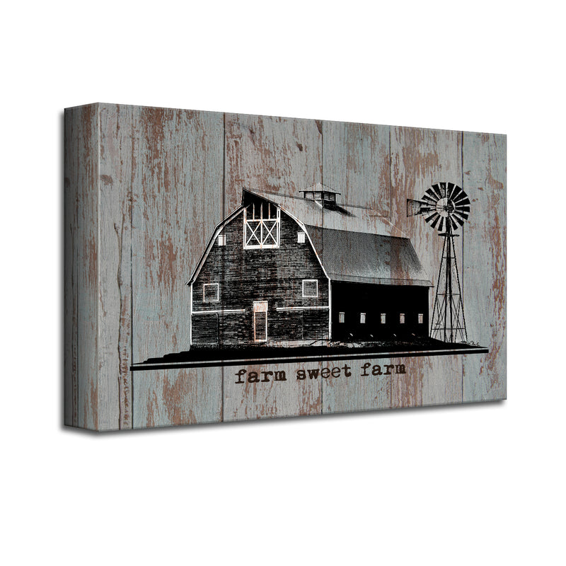 'Farm Sweet Farm' Wrapped Canvas Wall Art