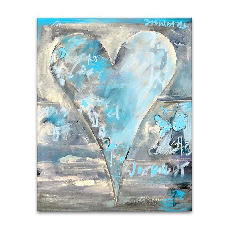 Mizuno' Abstract Heart Wall Art