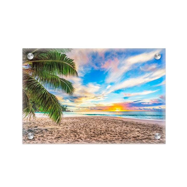 "Sunset Through Palms" Acrylic Wall Art