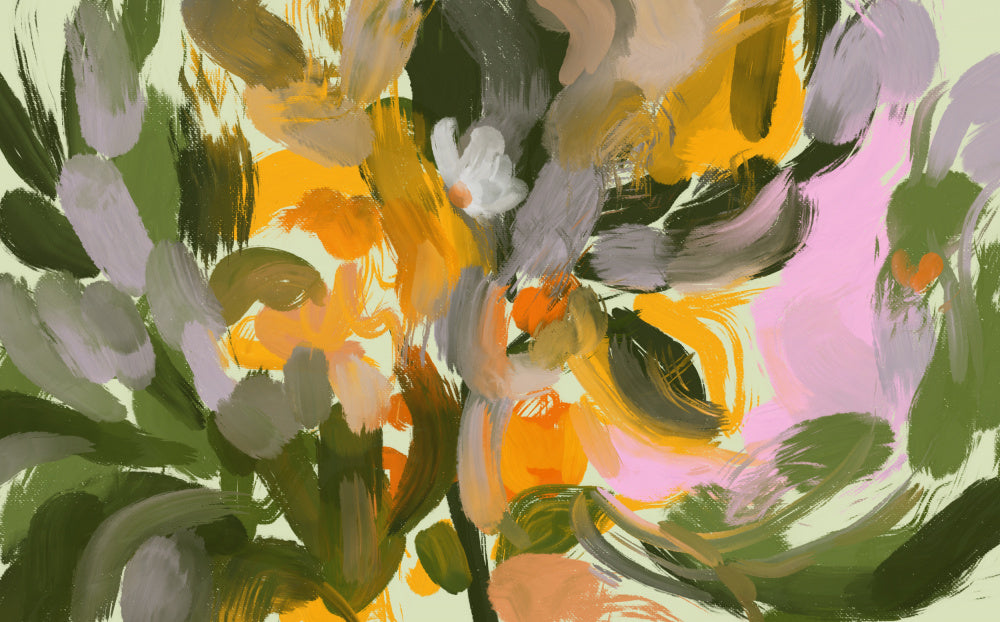 "Vibrant Abstract Flowers" by Josie George — Botanical Wall Art