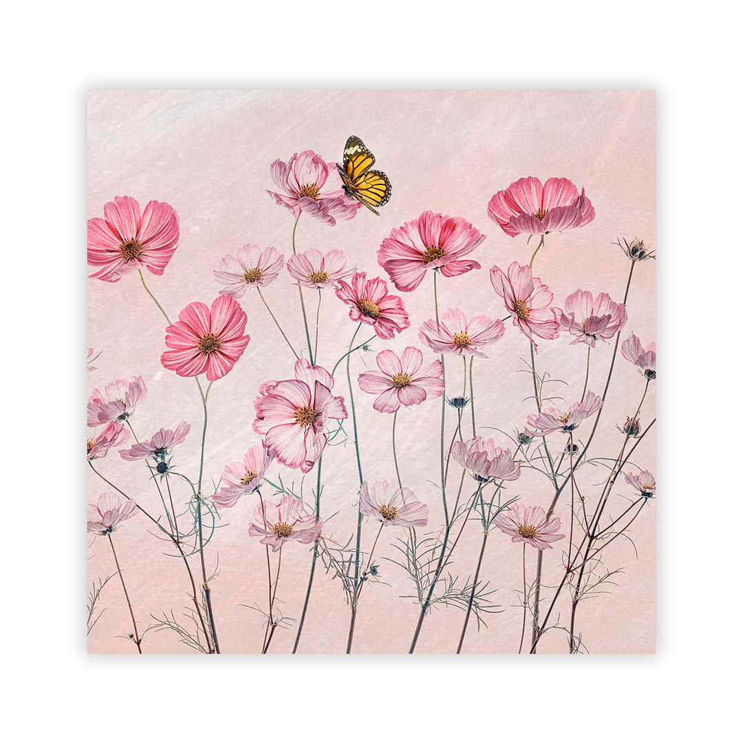 "Cosmos and Butterfly" Acrylic Wall Art