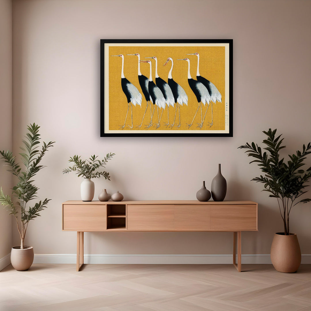 "Red Crown Crane" Framed Print Wall Art