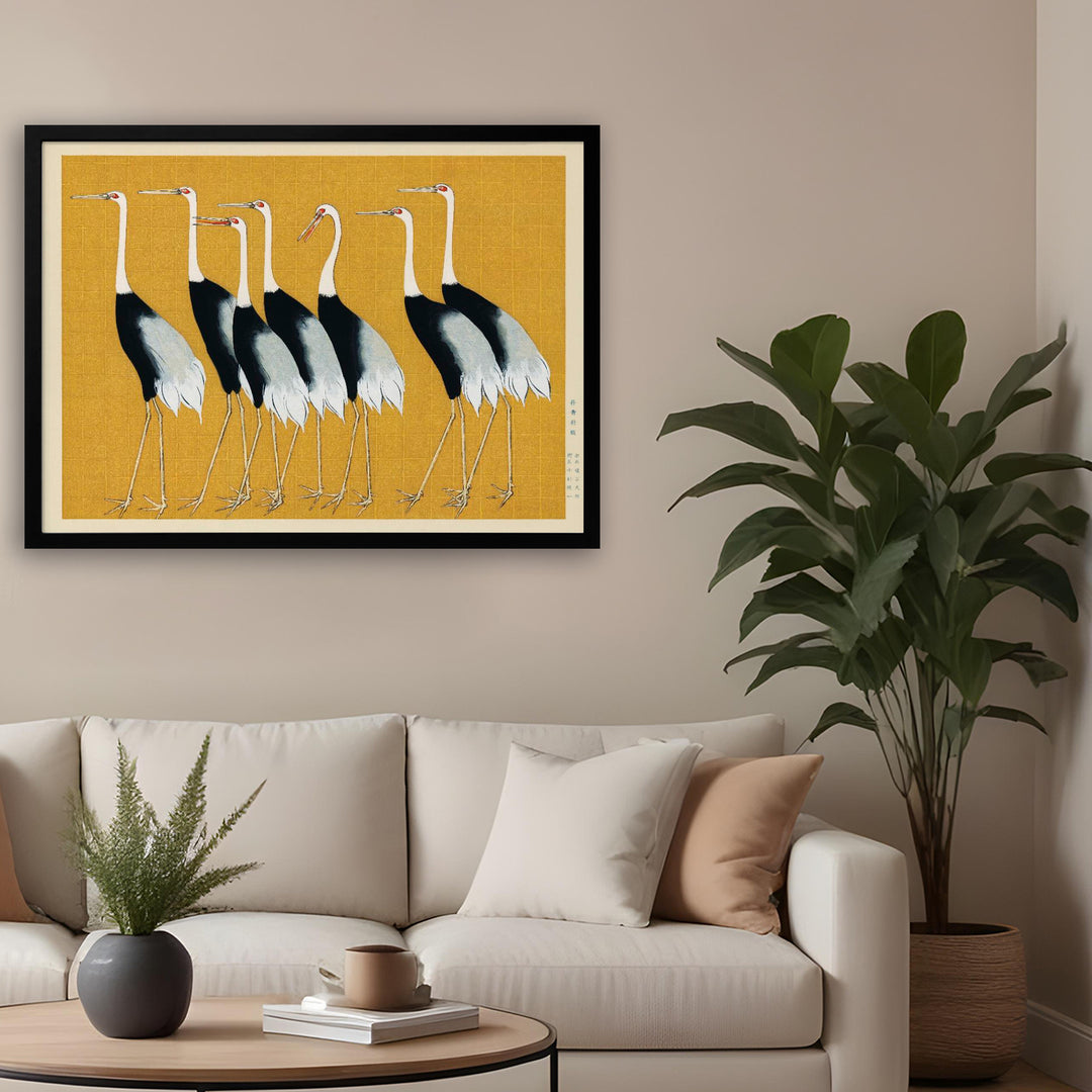 "Red Crown Crane" Framed Print Wall Art