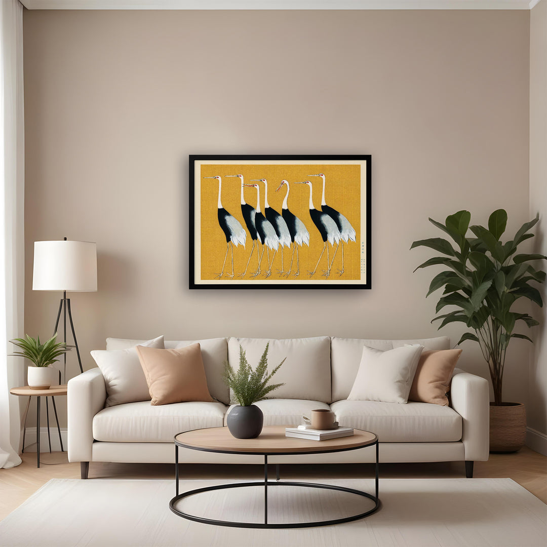 "Red Crown Crane" Framed Print Wall Art