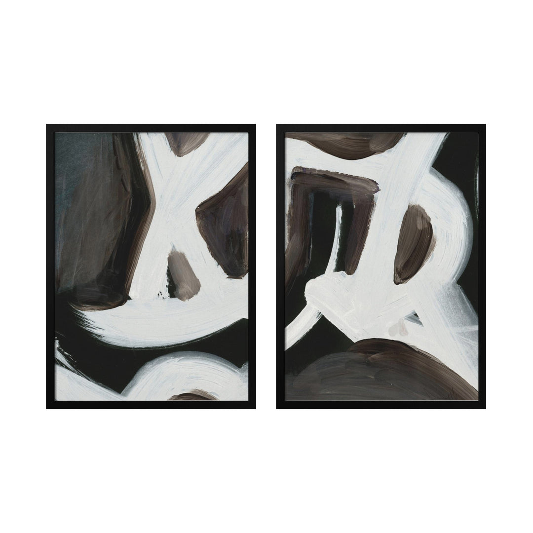 "Connected" Set of Two Framed Textured Wall Art