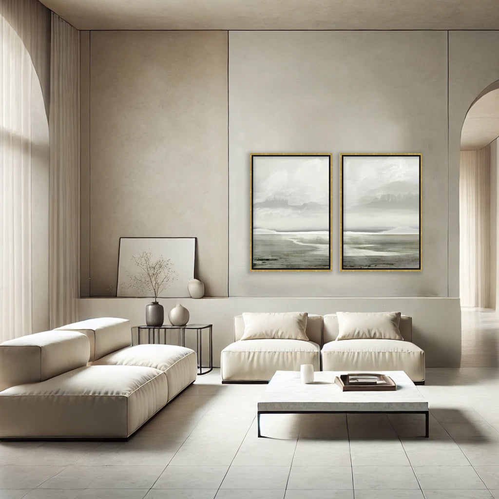 "Reflections of Tranquility Diptych" Framed Canvas Wall Art