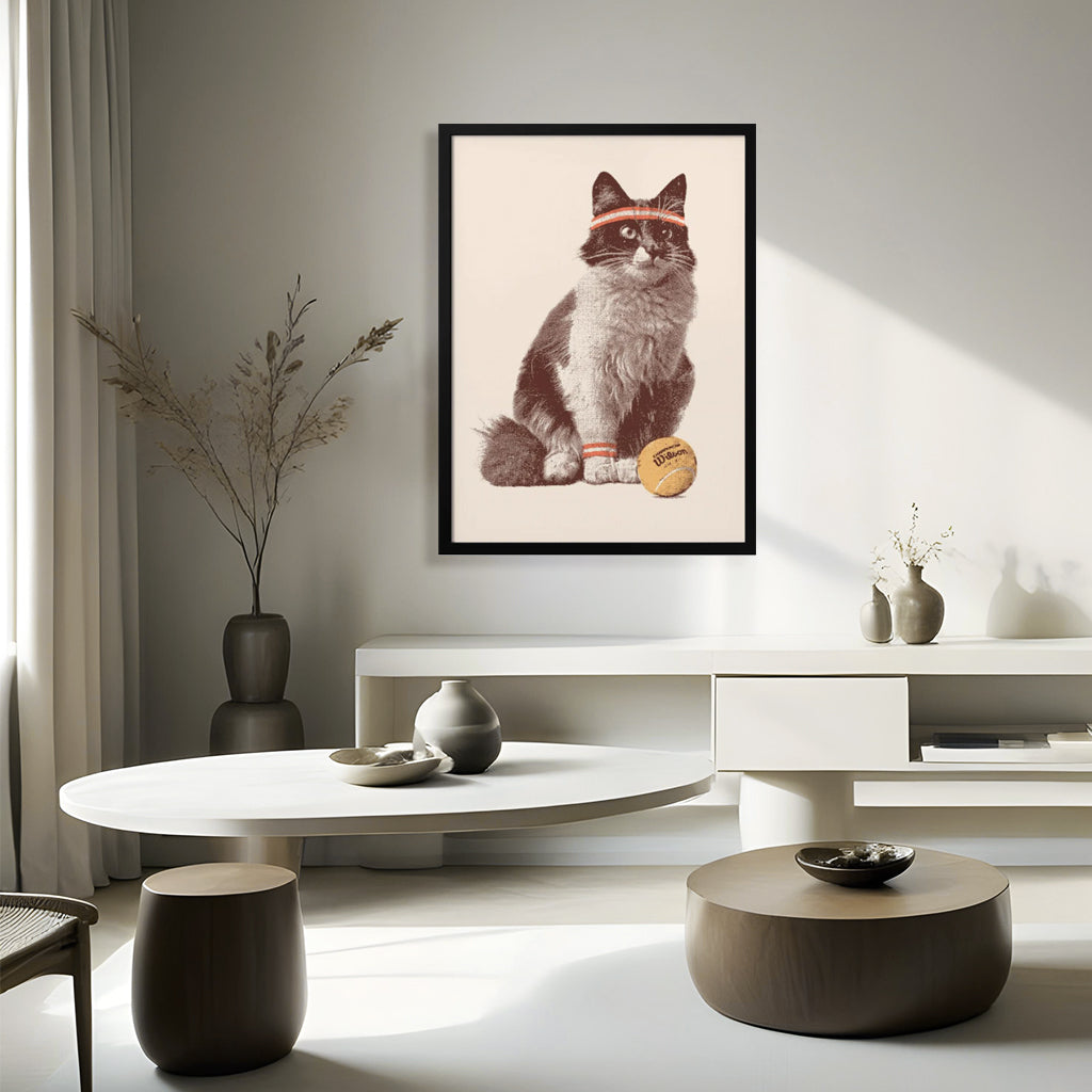 "Chat Tennis" Framed Print Wall Art