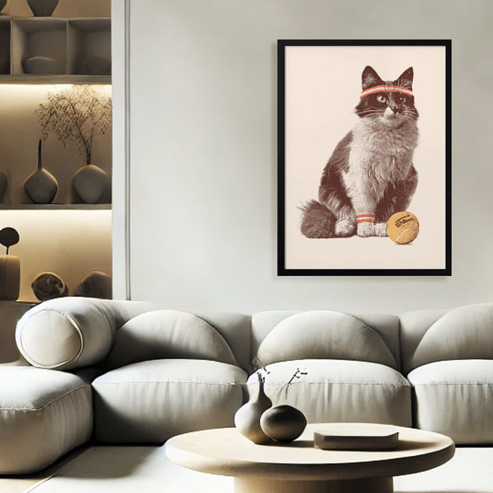 "Chat Tennis" Framed Print Wall Art