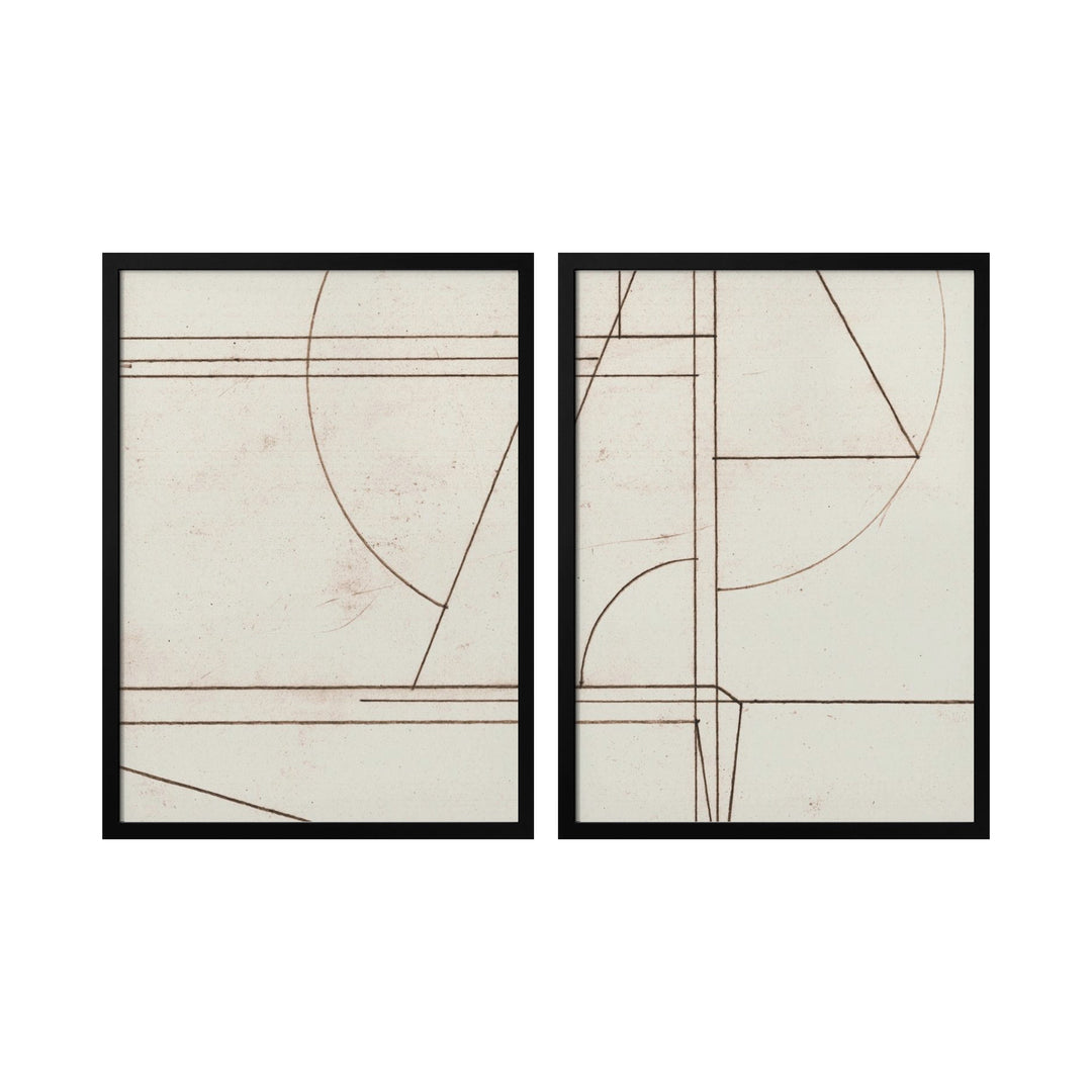 "Minmod" Set of Two Framed Textured Wall Art ready to hang wall art