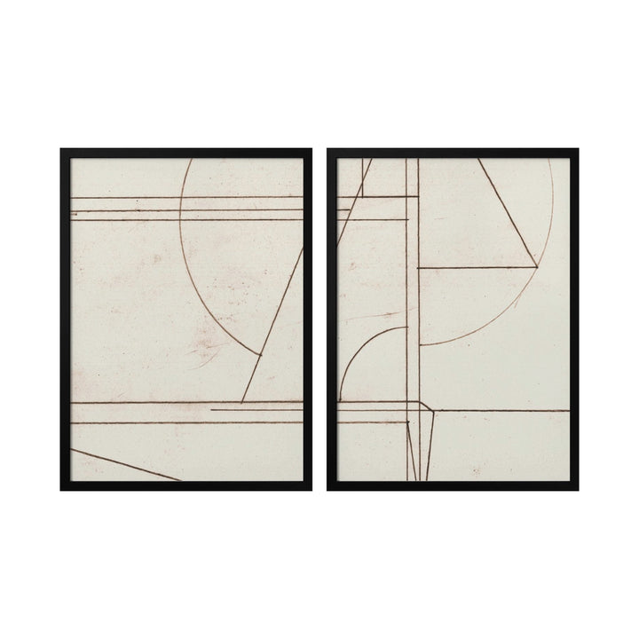 "Minmod" Set of Two Framed Textured Wall Art ready to hang wall art