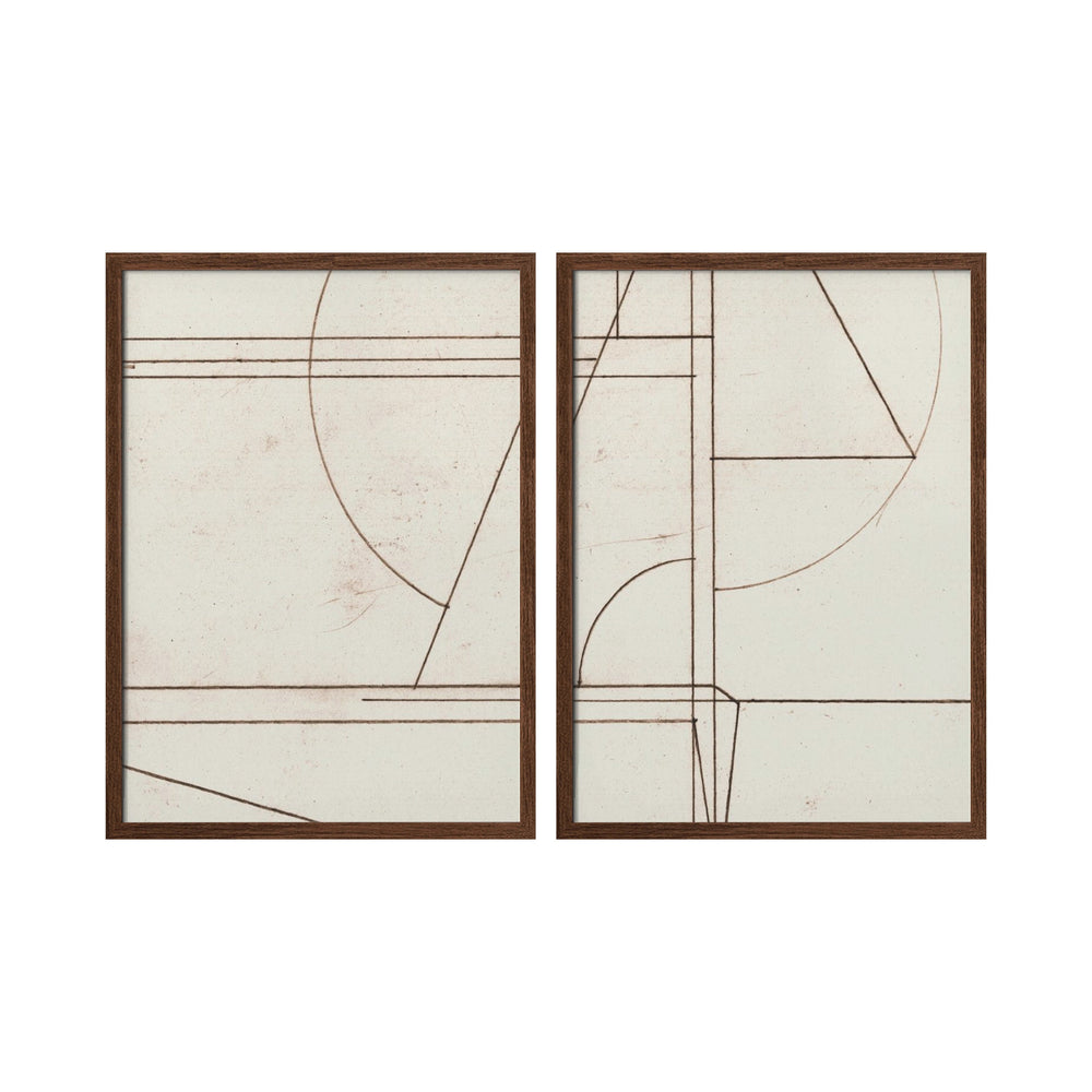 "Minmod" Set of Two Framed Textured Wall Art ready to hang wall art