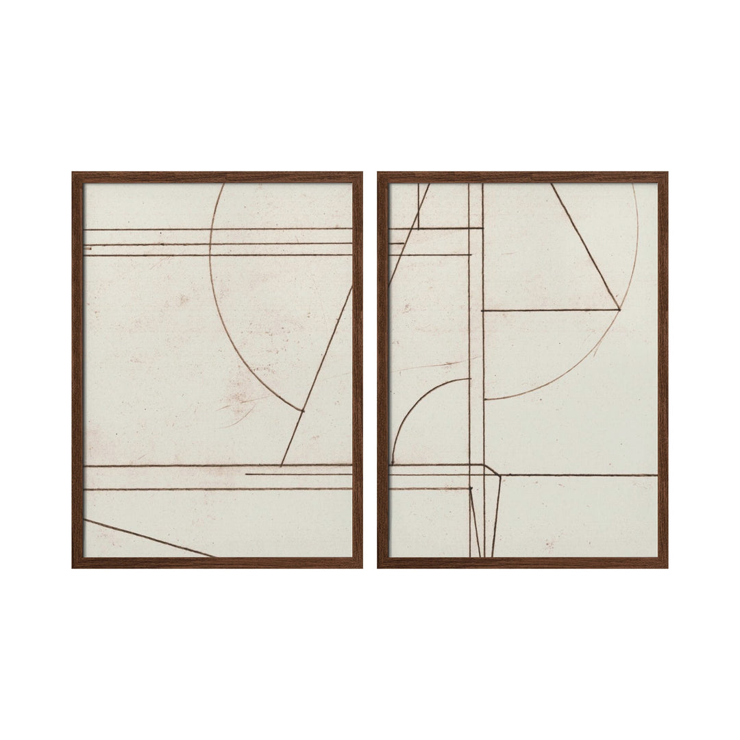 "Minmod" Set of Two Framed Textured Wall Art ready to hang wall art