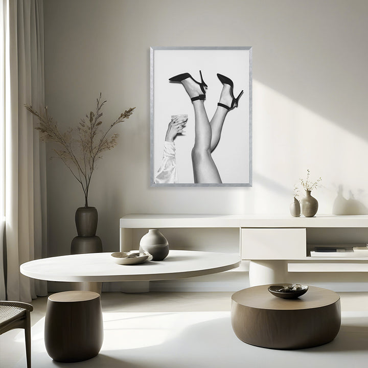 "Feet and Cocktail Baw" Framed Print Wall Art