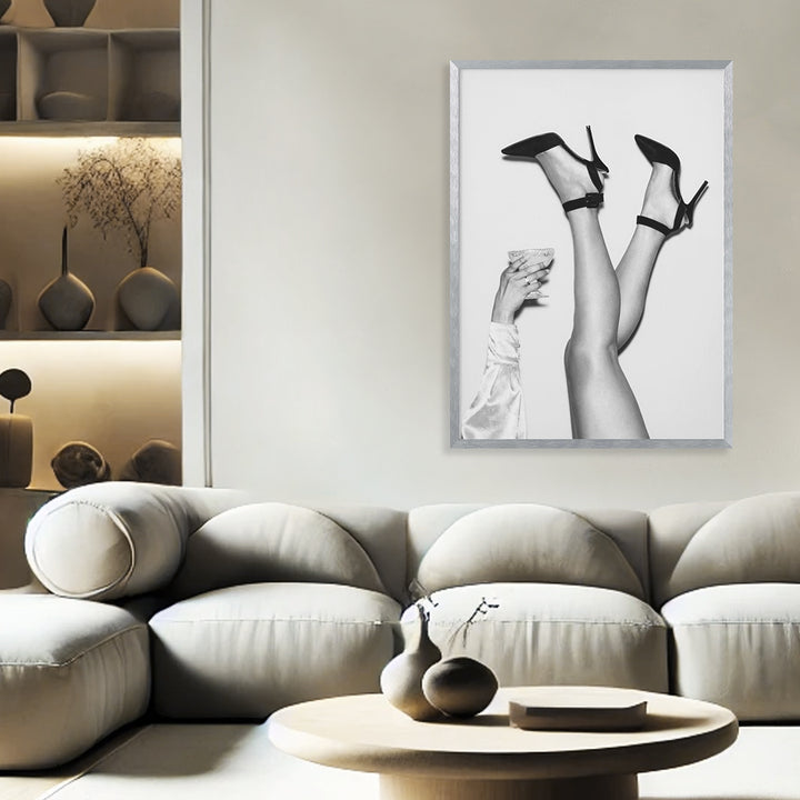 "Feet and Cocktail Baw" Framed Print Wall Art