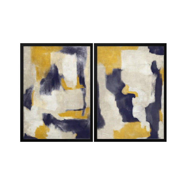 "Evelyn" Set of Two Framed Textured Wall Art
