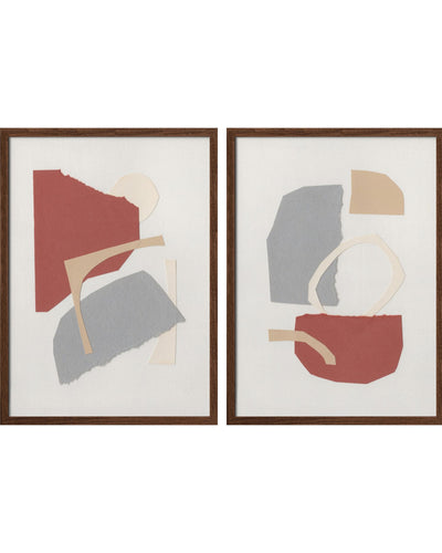 "Abstract Harmonies" Set of Two Framed Textured Wall Art