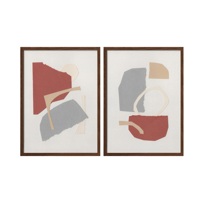 "Abstract Harmonies" Set of Two Framed Textured Wall Art