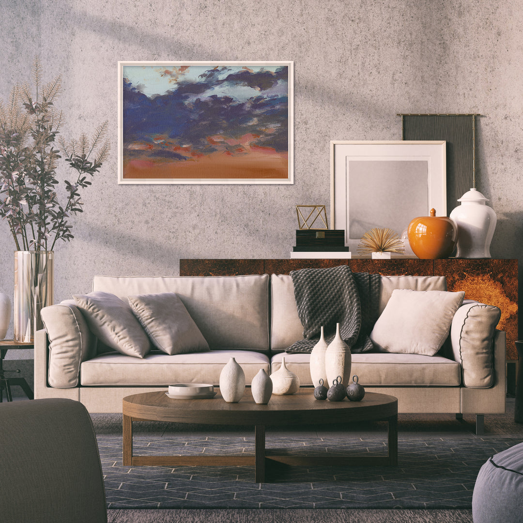 "Asbury Park Sunset"Framed Embellished Canvas Wall Art by Christine Lindstrom