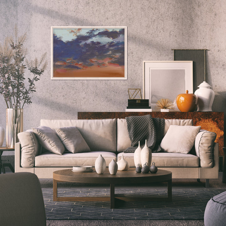"Asbury Park Sunset"Framed Embellished Canvas Wall Art by Christine Lindstrom