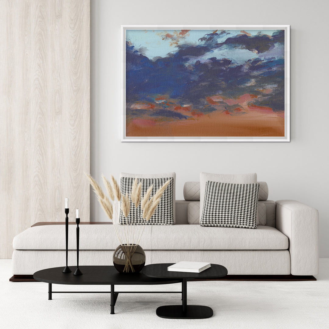 "Asbury Park Sunset"Framed Embellished Canvas Wall Art by Christine Lindstrom