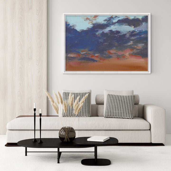 "Asbury Park Sunset"Framed Embellished Canvas Wall Art by Christine Lindstrom