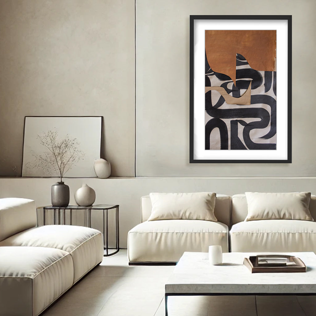 "Gai: A Symphony of Abstraction" Framed Matted Print  Wall Art