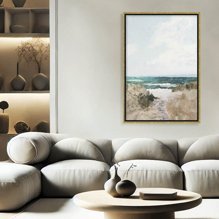 "Beach Path" Framed Canvas  Wall Art