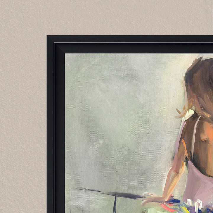 "Blossom Reverie: The Enigmatic Backdrop"Framed Embellished Canvas  Wall Art