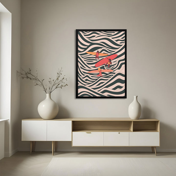 "Surfer Friends" Framed Print Wall Art
