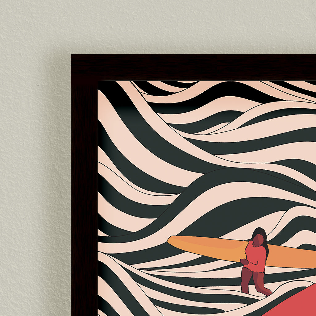 "Surfer Friends" Framed Print Wall Art