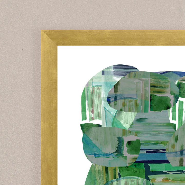 "Green Abstract1" Framed Print Wall Art