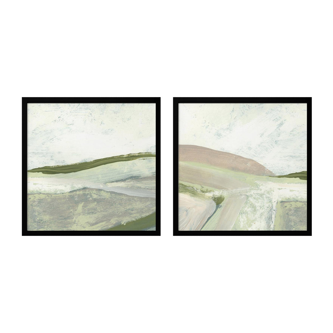 "Abstract View" Set of Two Framed Textured Wall Art