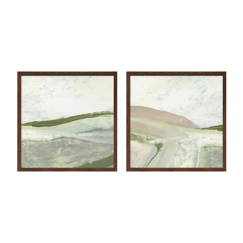 "Abstract View" Set of Two Framed Textured Wall Art