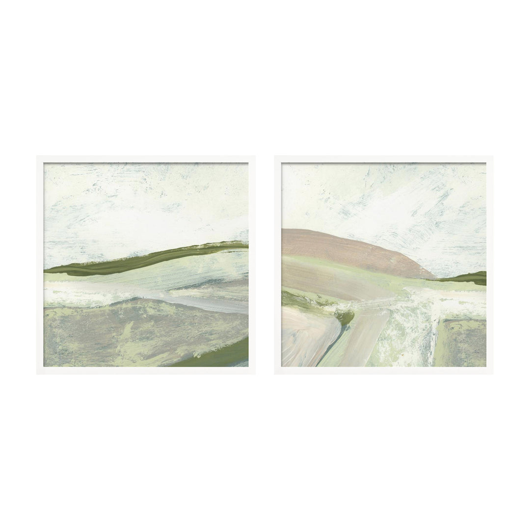 "Abstract View" Set of Two Framed Textured Wall Art