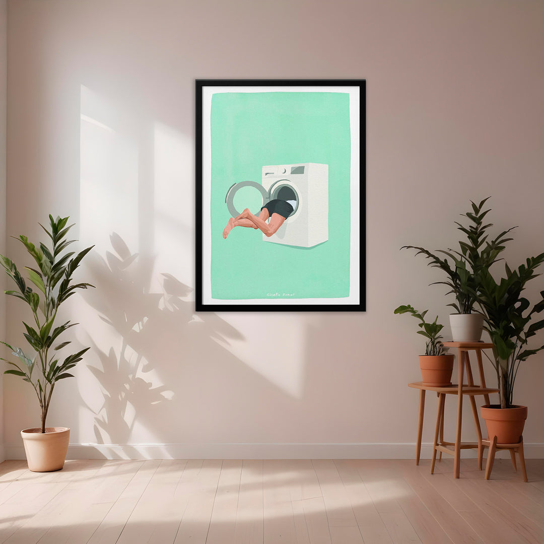 "Laundry Quest" Framed Print Wall Art