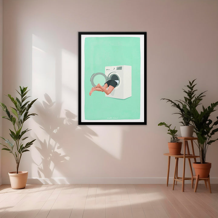 "Laundry Quest" Framed Print Wall Art