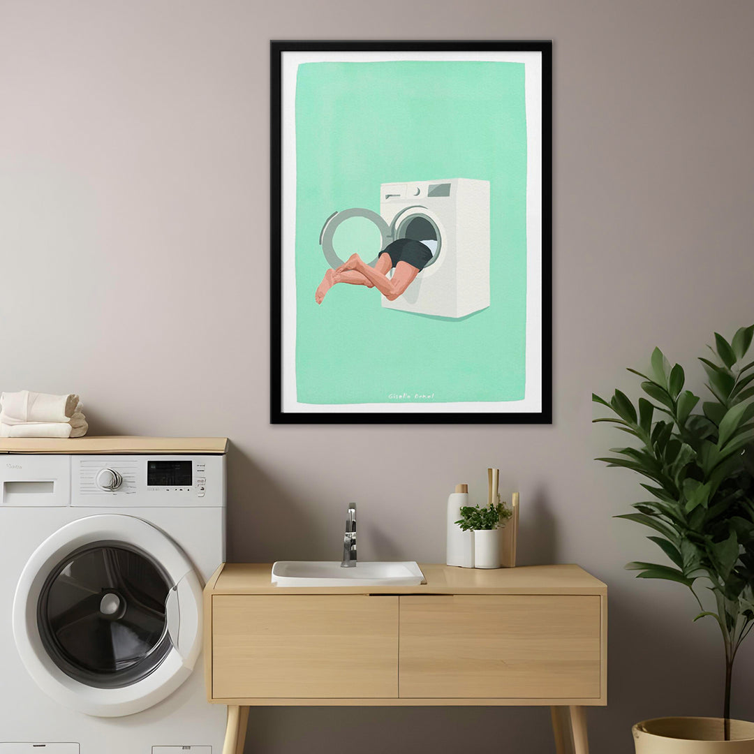 "Laundry Quest" Framed Print Wall Art
