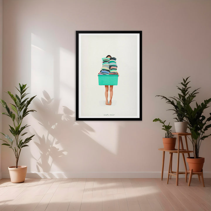 "Laundry Basket" Framed Print Wall Art