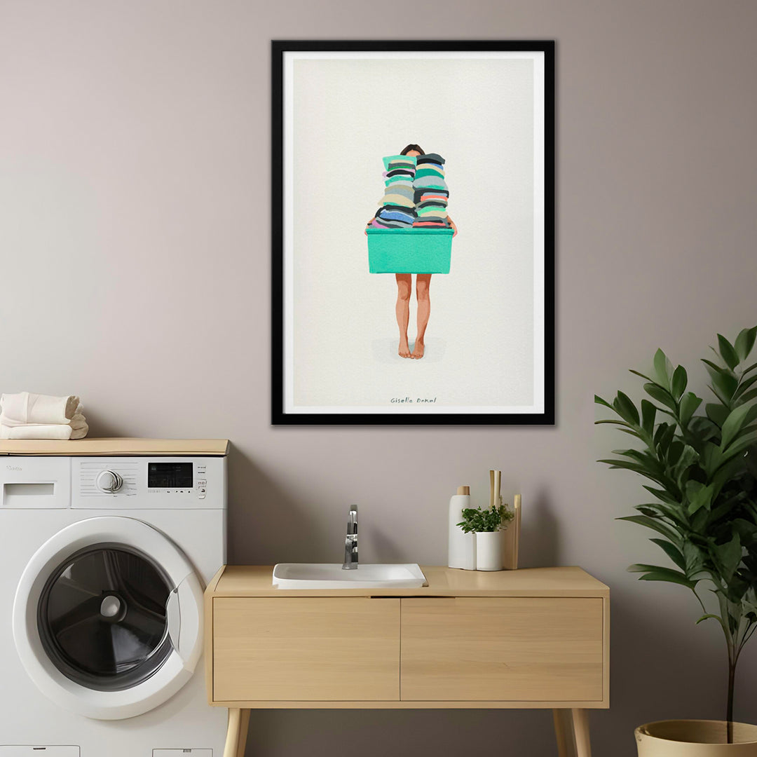 "Laundry Basket" Framed Print Wall Art