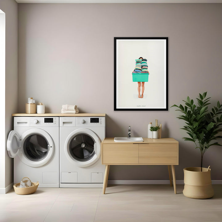 "Laundry Basket" Framed Print Wall Art